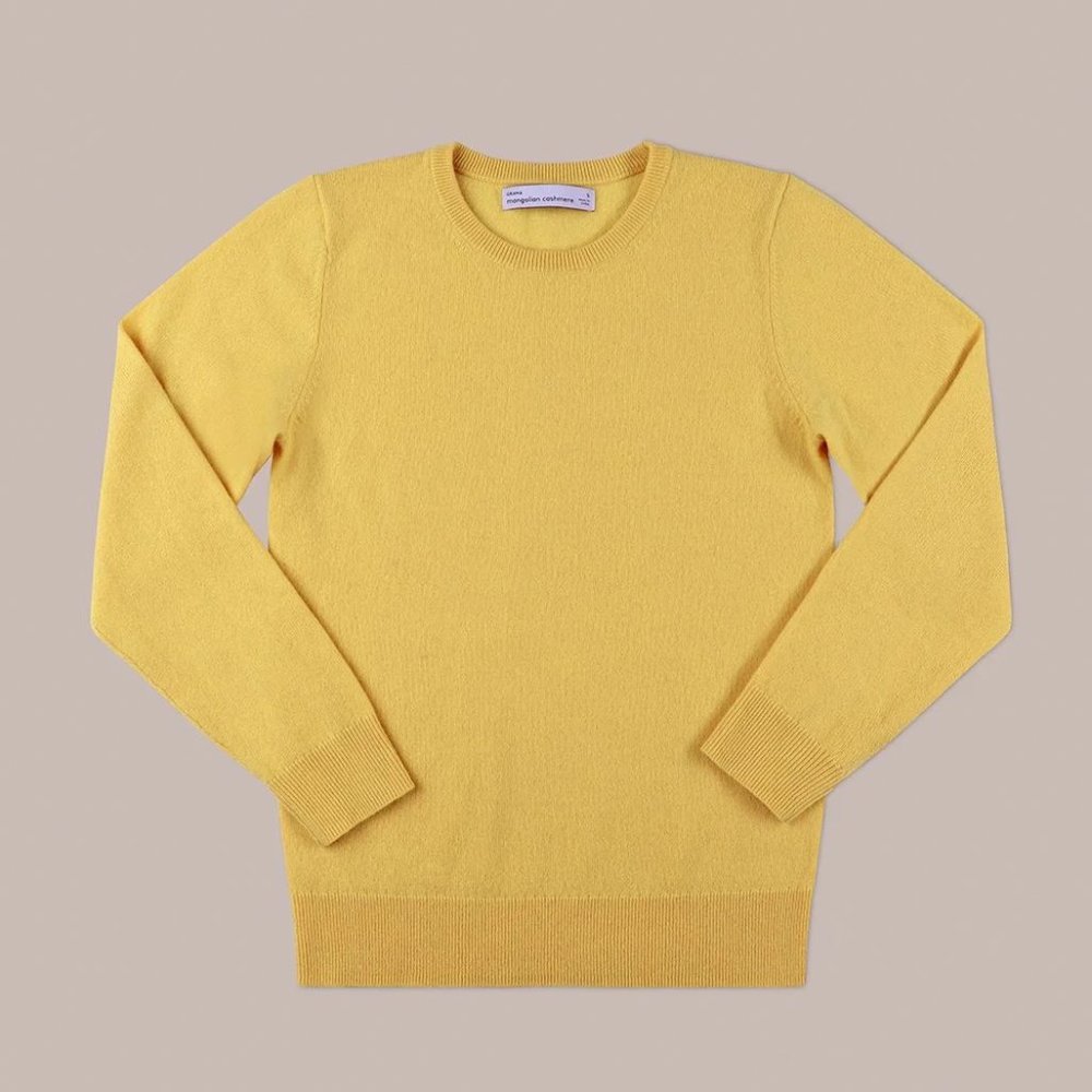 Grana Cashmere Crew Neck Sweater Yellow S